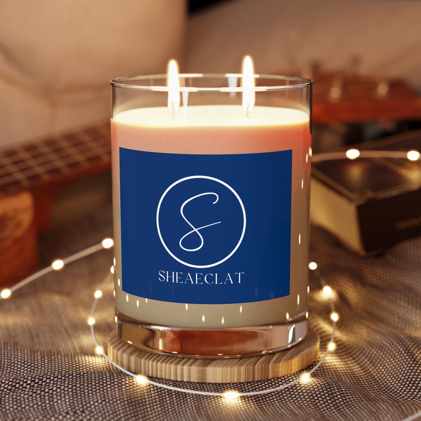 "Shea Eclat White Logo" Scented Candle - Full Glass, 11oz