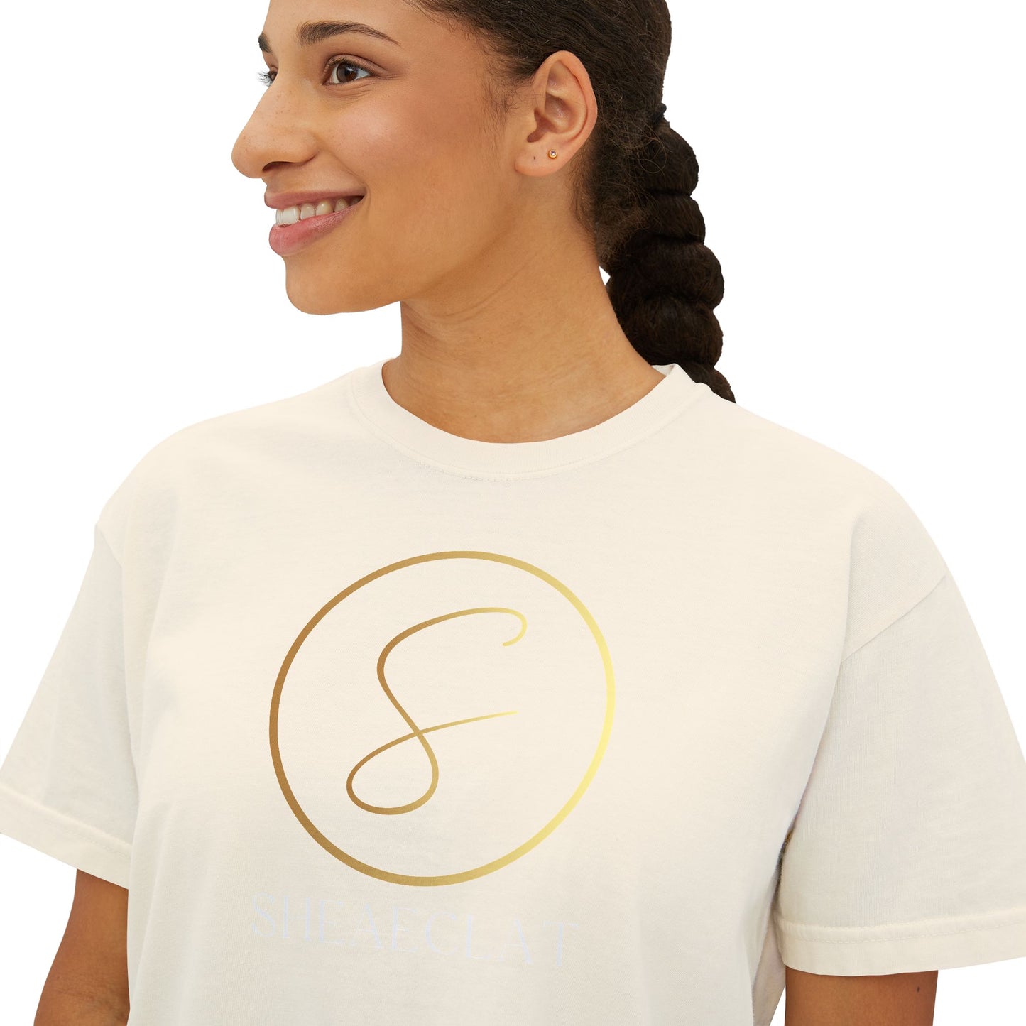 "Shea Eclat Gold Logo" Women's Boxy Tee