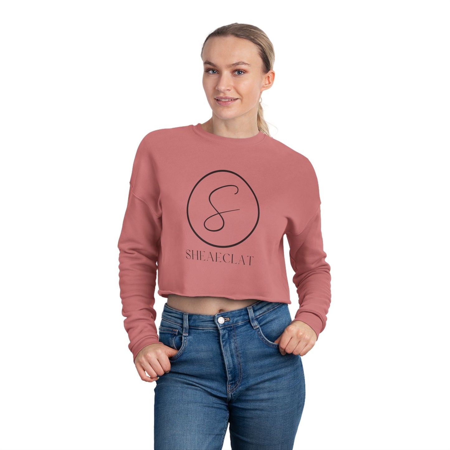 "Shea Eclat Black Logo" Women's Cropped Sweatshirt