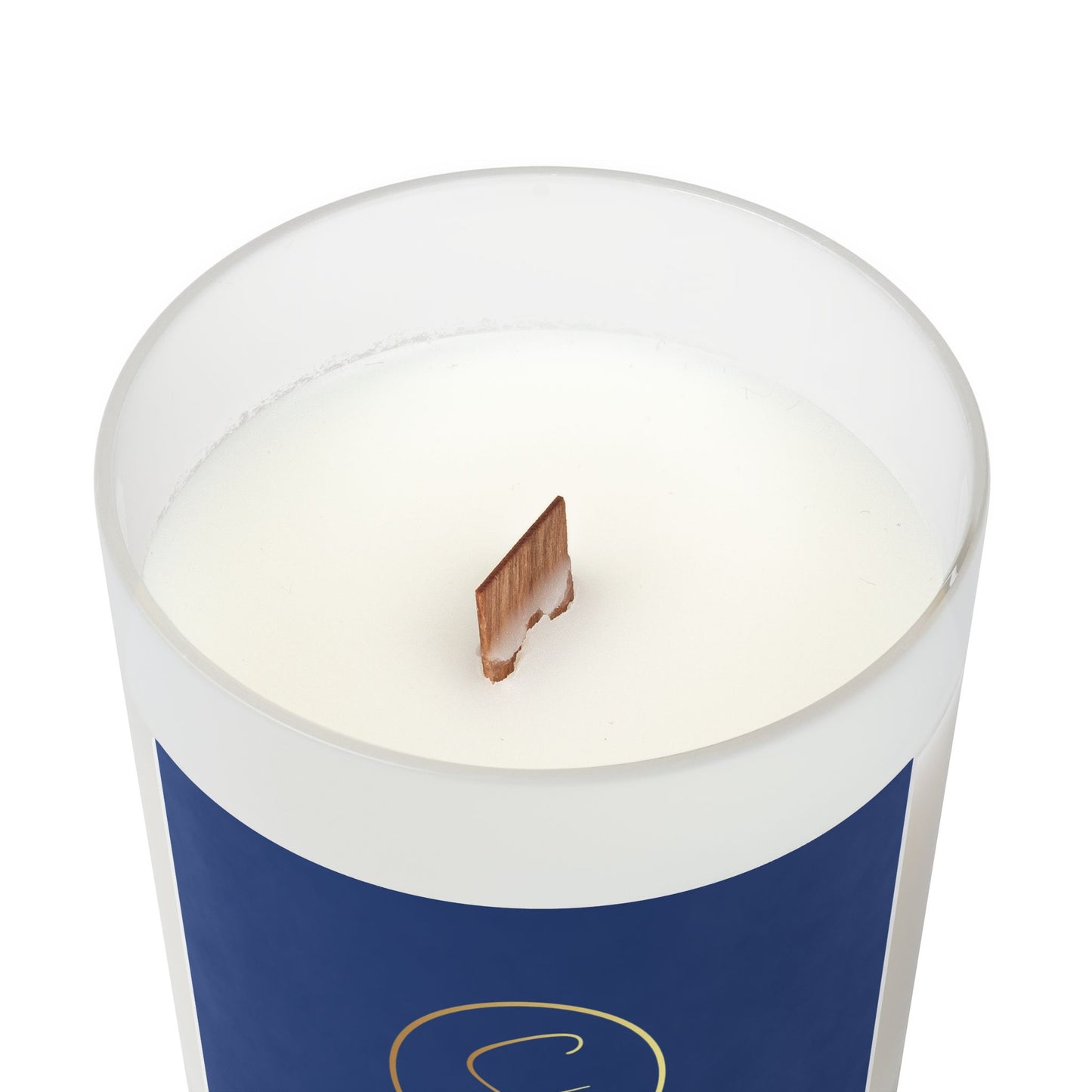"Shea Eclat Gold Logo"  Frosted Glass Candle, 11oz