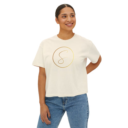 "Shea Eclat Gold Logo" Women's Boxy Tee