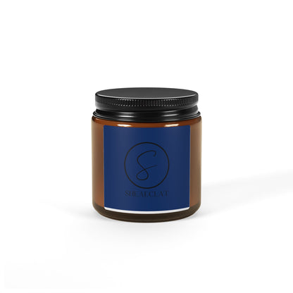 "Shea Eclat Black Logo" Scented Soy Candle (Multi-Size, Amber Jar)