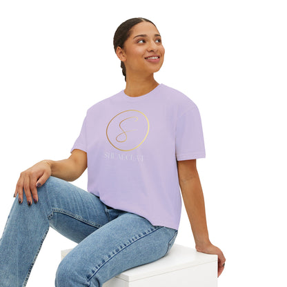 "Shea Eclat Gold Logo" Women's Boxy Tee