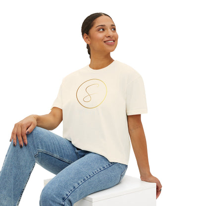 "Shea Eclat Gold Logo" Women's Boxy Tee
