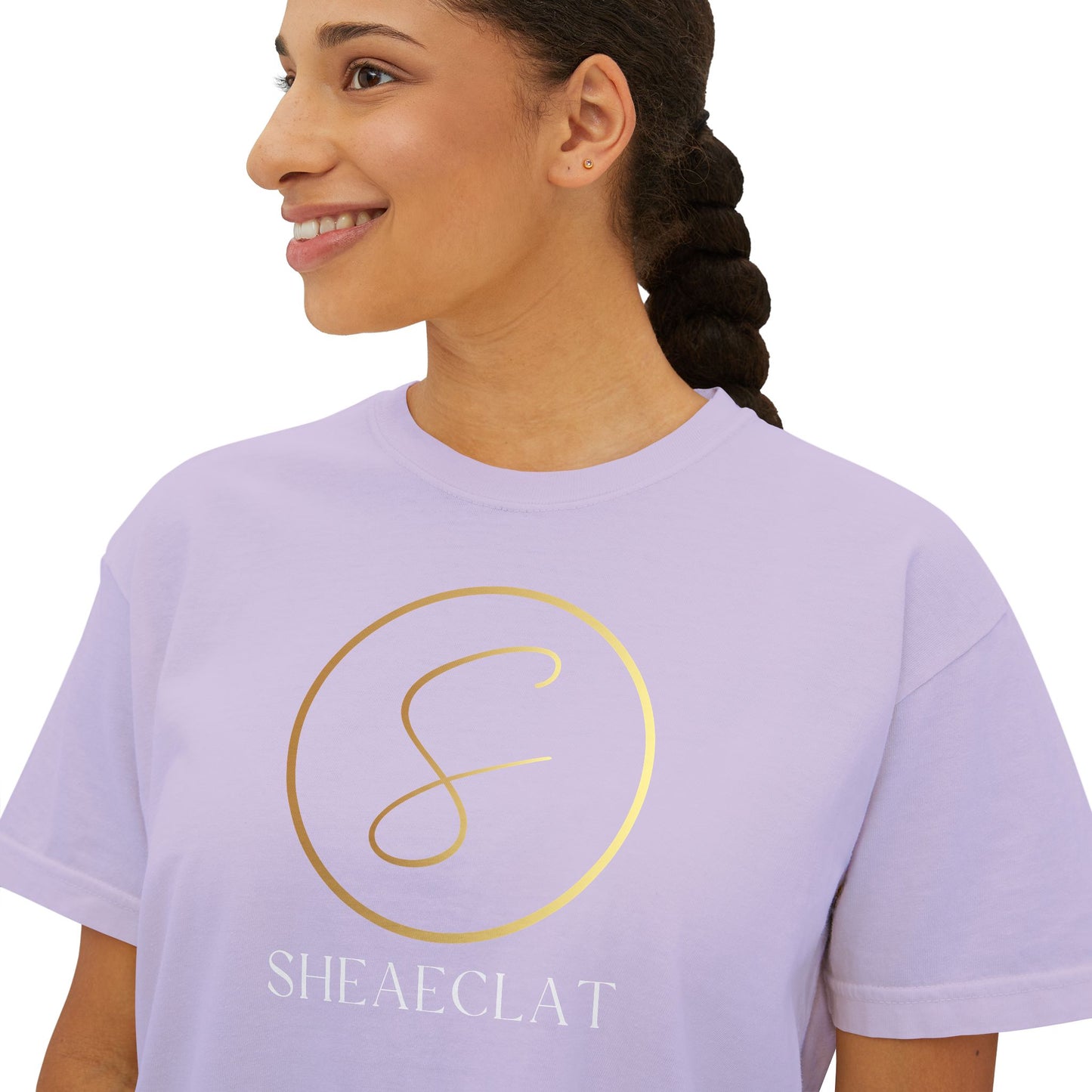 "Shea Eclat Gold Logo" Women's Boxy Tee