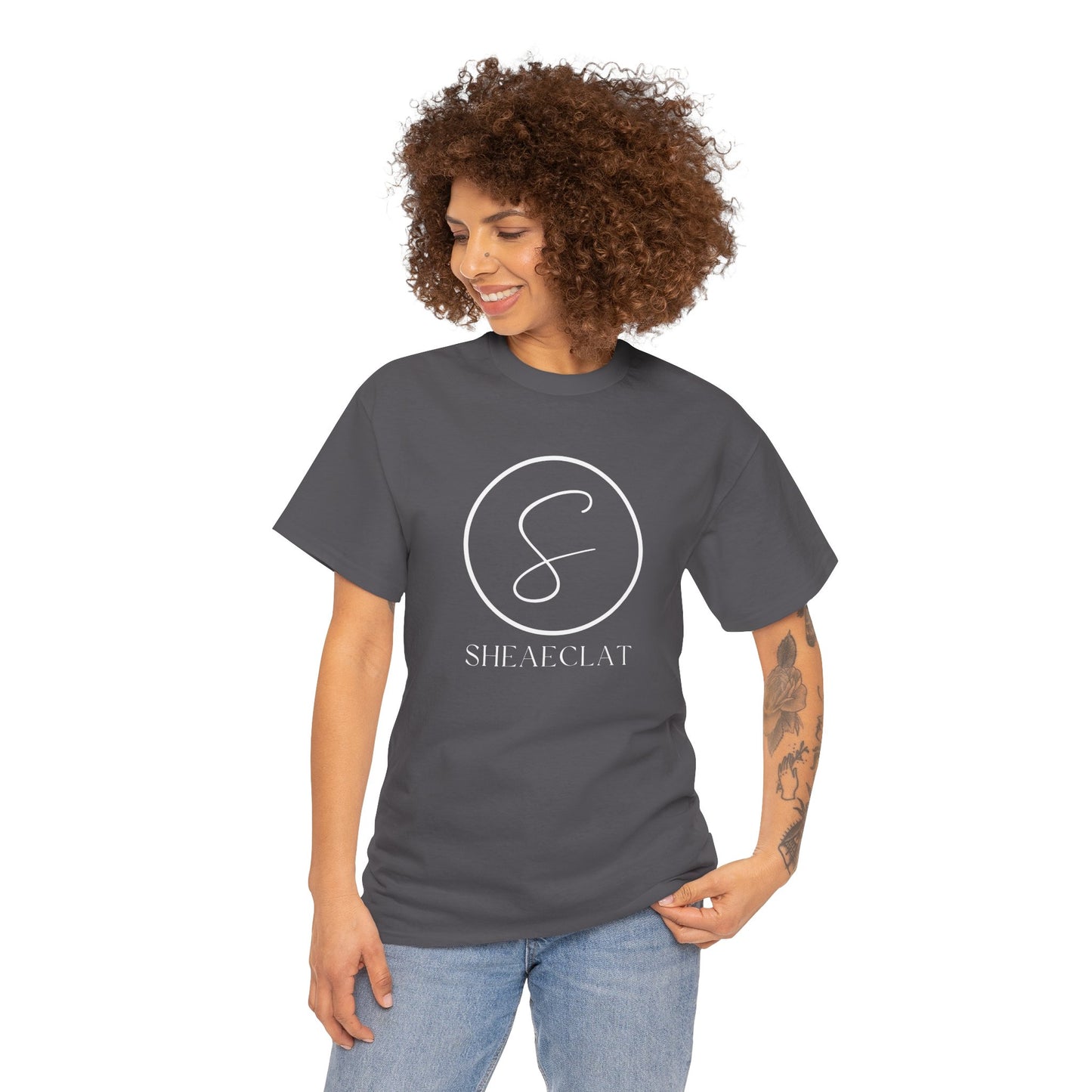 "Shea Eclat White Logo" Unisex Heavy Cotton Tee