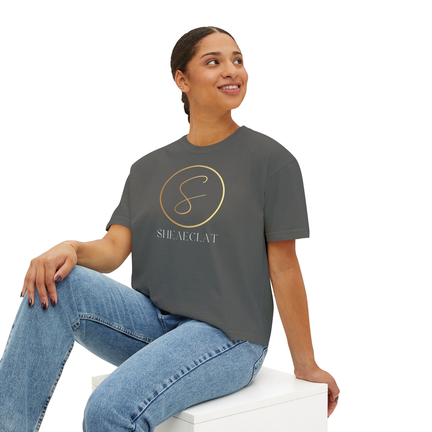 "Shea Eclat Gold Logo" Women's Boxy Tee