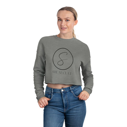 "Shea Eclat Black Logo" Women's Cropped Sweatshirt