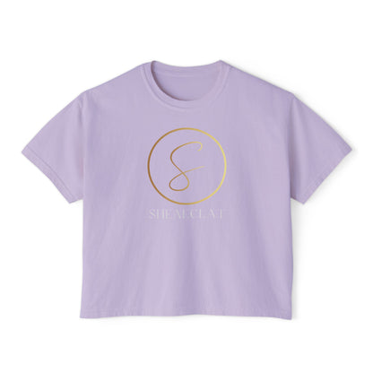 "Shea Eclat Gold Logo" Women's Boxy Tee