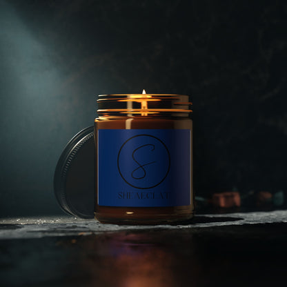 "Shea Eclat Black Logo" Scented Soy Candle (Multi-Size, Amber Jar)