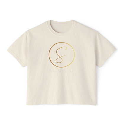 "Shea Eclat Gold Logo" Women's Boxy Tee